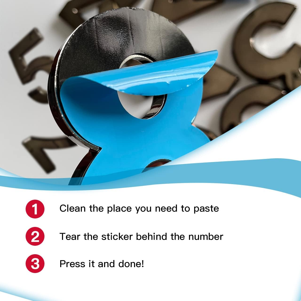 4 Inch House Mailbox Numbers, Black Address Number Stickers for Home Front Doors Office Apartment Room, 10 PCS 3D Number Stikers.