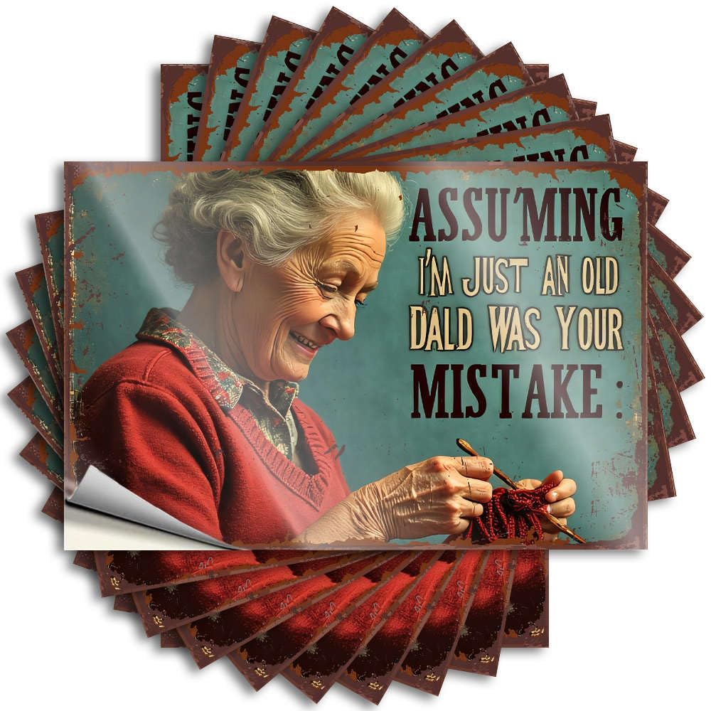 Fzfn Men's Colour Assuming I'm Just An Old Dald Was Your Mistake. Stickers Home Decor For | Cats Hat Removable Decal Pack(6X9cm)