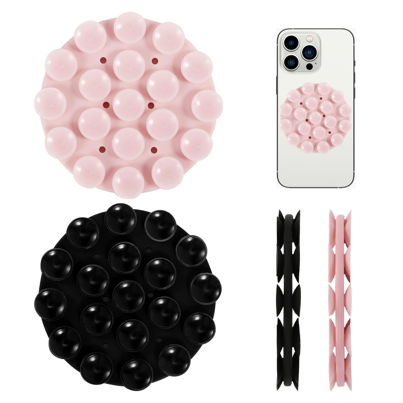 LQUYTA 12 Ventose In Silicone Per Cellulare – Multicolore, Antiscivolo, Per Selfie E Videochiamate