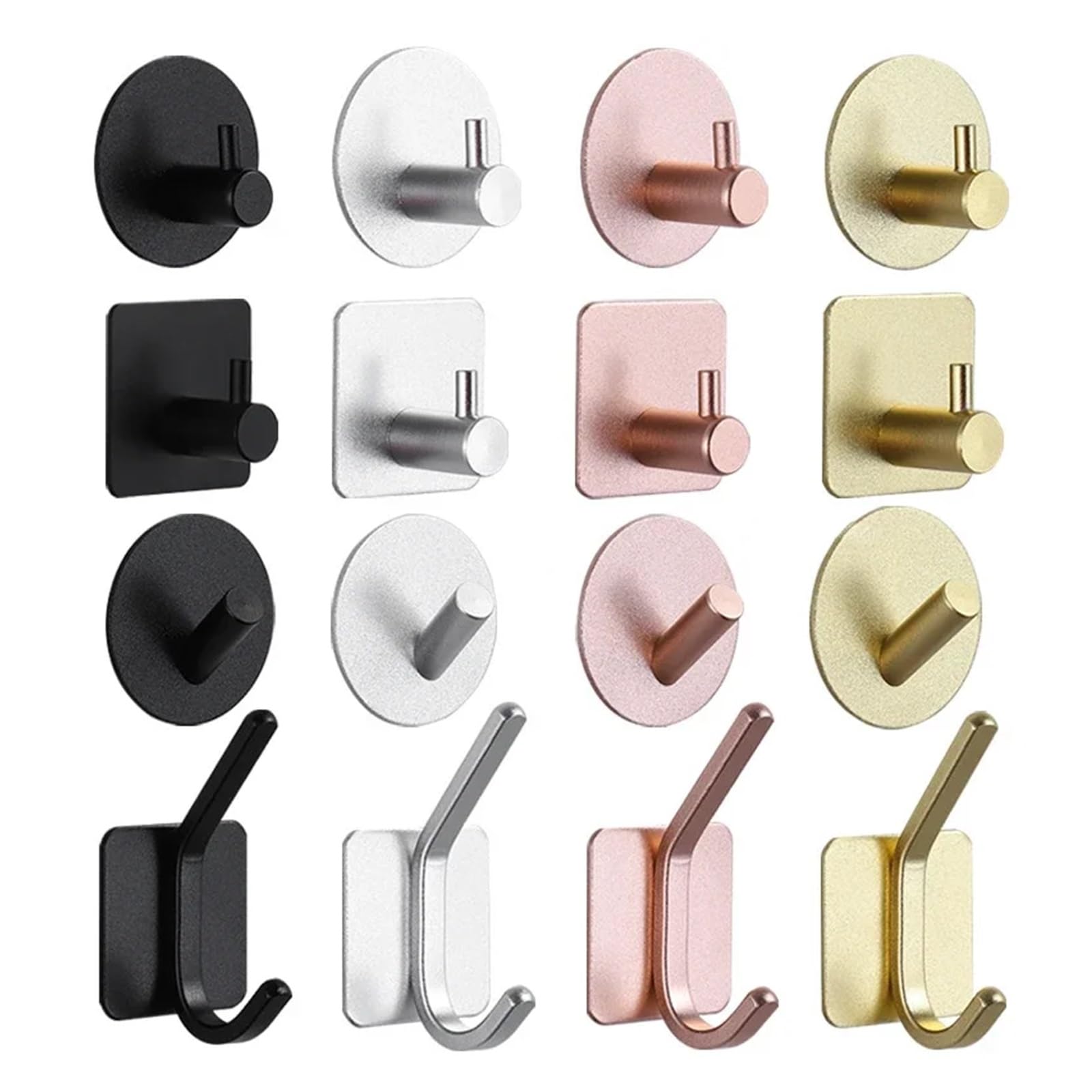 DVMSIEF Coat Hooks Adhesive Wall Hooks Mounted Door Key Cloth Coat Bathroom Robe Hanger Kitchen Hardware Rack Shelf Bag Hook Organizer for Hanging(ESL1PCS)