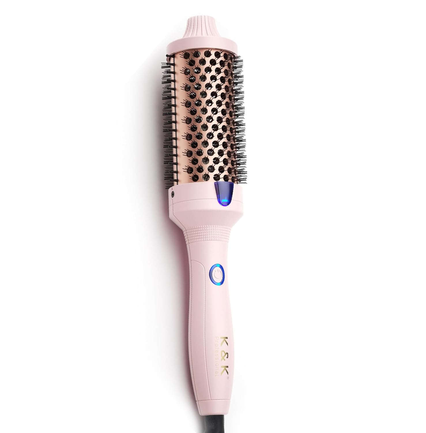K&amp;K Thermal Brush Curling Iron 1.77 Inch Ceramic Tourmaline Ionic Hair Styler for Loose &amp; Voluminous Curls, Dual Voltage for Long Hair