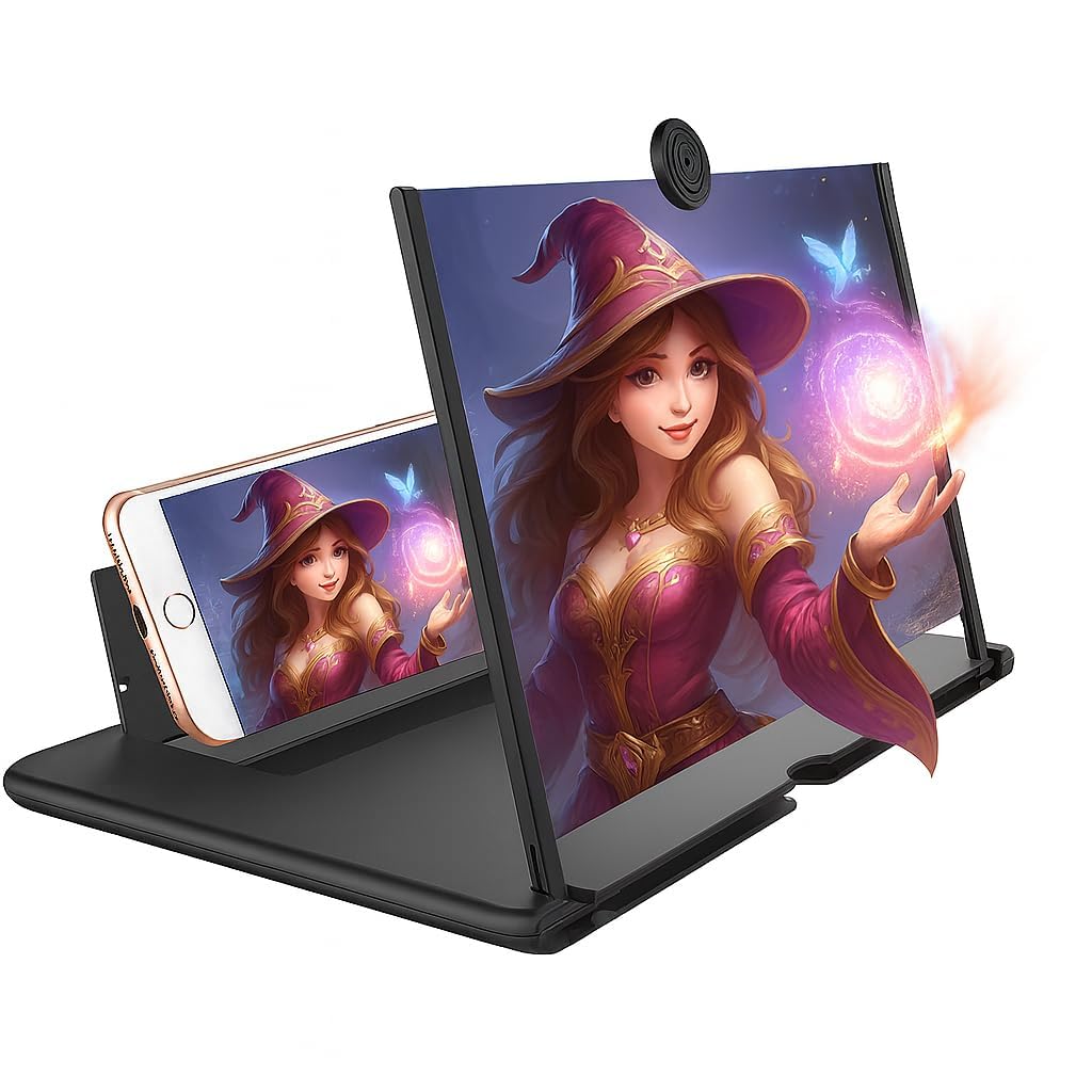 3D HD Screen Magnifier & Phone Holder – Screen Expander and Amplifier for All Smartphones with Eye Protection