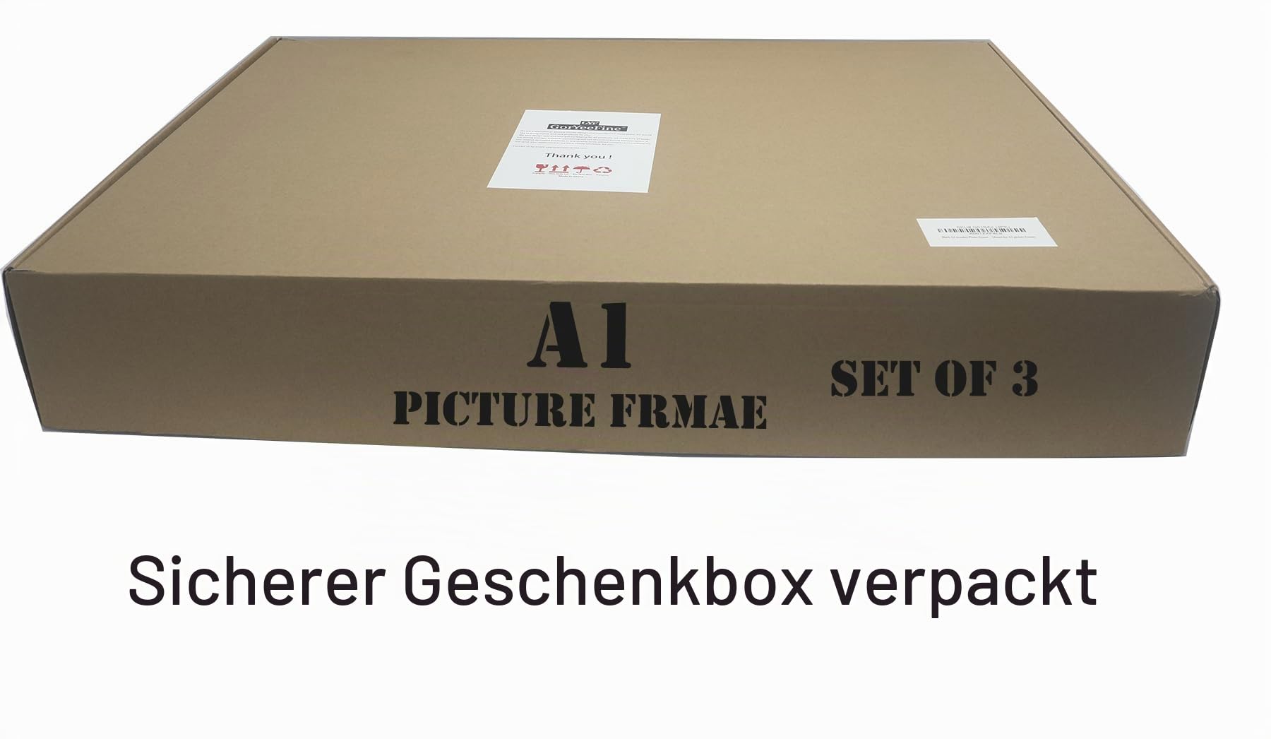 A1 Bilderrahmen, Schwarz, 3 Stück, mit Passepartout für A2 (41 x 58,4 cm), A2 Posterrahmen für Fotos, leichtes MDF, horizontale/vertikale Wandmontage, 3 Stück