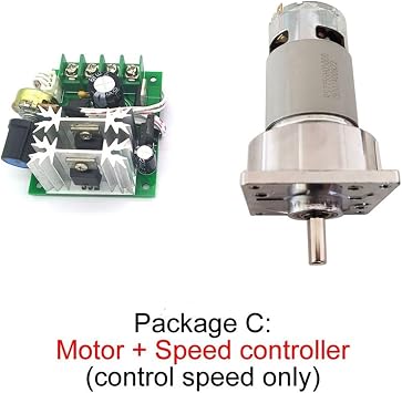 80kg.cm Large Torque 5~500rpm 35W 775 12V DC Gear Motor 24V Mini Electric Machine Reducer For Electric Tools(Package C,24V 5rpm)
