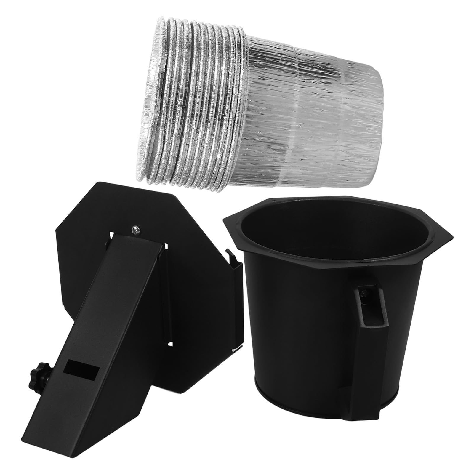 Seau à Graisse pour Gril 44oz Noir avec Couvercle et Doublures