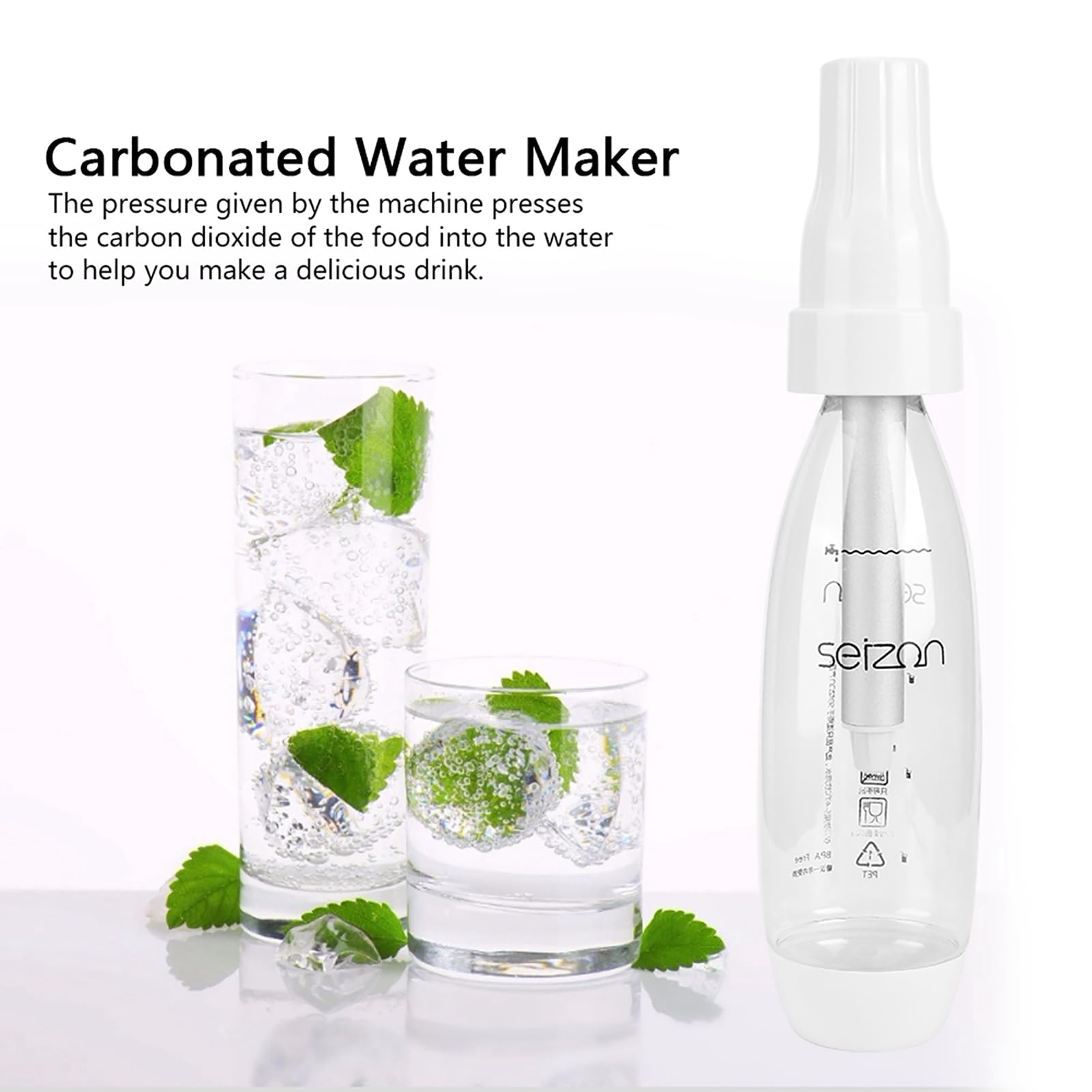 QANYEGN Portable Bubble Soda Water Machine, Sparkling Water Maker, Homemade Carbonated Beverage Drink Maker for Home, Bar Or Restaurant