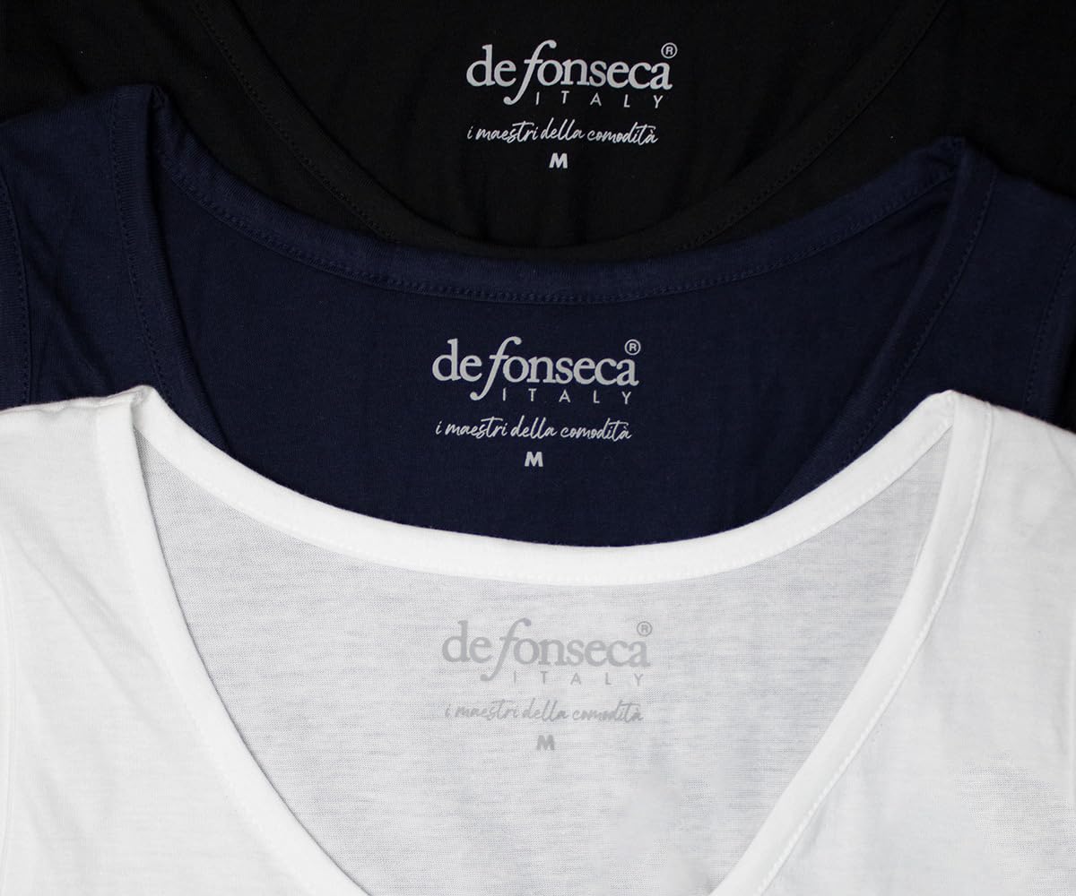 de fonseca T-Shirt/Canotta da Uomo 100% Cotone Pettinato Pacco da 3 e 6 pz, Limited Edition