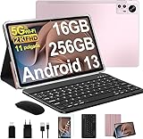 fezawio Tablette 11 Pouces 256GO ROM (TF 512GO), 2000 * 1200 Pixels, 8600mAh, 5G WiFi, 2.0GHz, 5 + 13MP, Bluetooth 5.0, Tablette avec Clavier + Souris + Étui De Protection   Or Rose