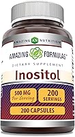 Vista 7 de Amazing Formulas Inositol 500 mg Suplemento de cápsulas Sin OMG Sin gluten Fabricado en Estados Unidos (1 paquete 100 unidades)