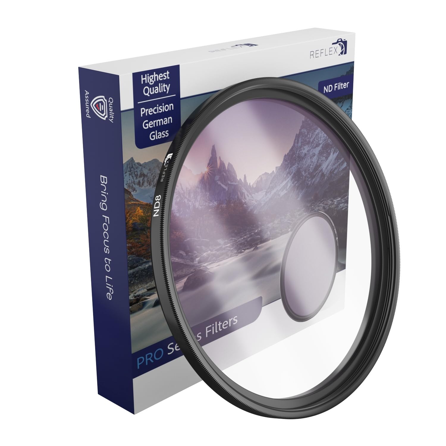 39MM ND8 (3 Stop) ND Lens Filter DSLR Camera Filter 3 Stop Light Reduction for Smooth Motion & Blurred Backgrounds Premium German Optical Glass with Nano Coating