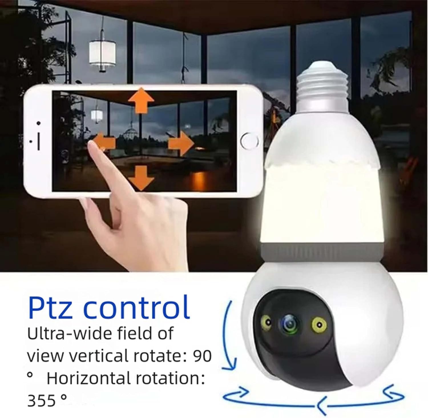 Livelyto Lot de 2 caméras de sécurité à ampoule 4 MP 5G et 2,4 GHz sans fil avec vision nocturne, lumières de porche intelligentes avec caméras aussi faciles à installer que les ampoules changeantes