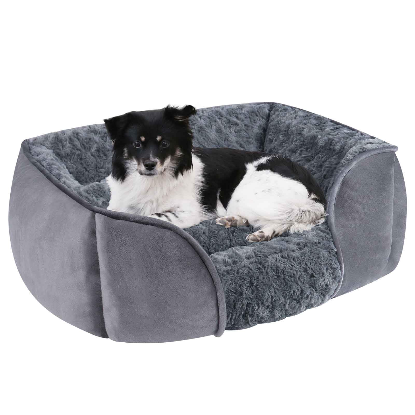 Cuccia per Cani Lavabile da Interno per Cuccioli, Grande, Accogliente, materassino per Animali Domestici, soffice e Rettangolare con Fondo, Grigio.