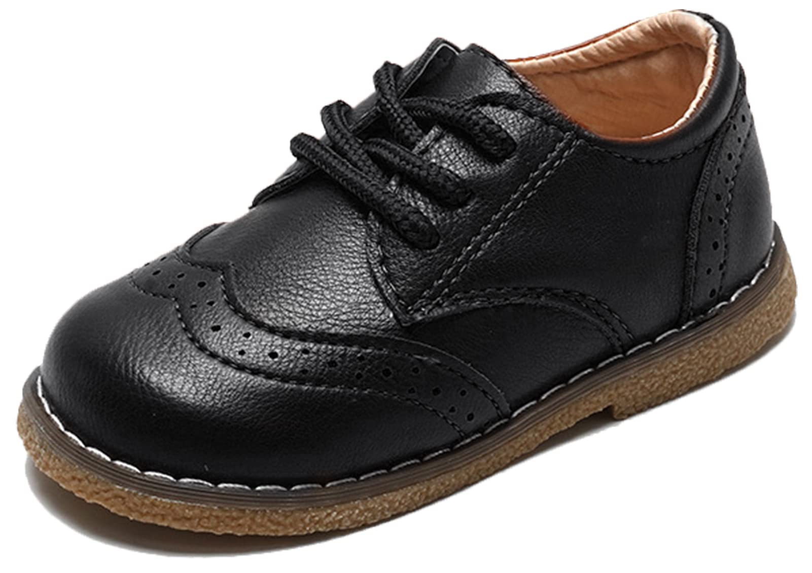 Panegy Zapatos de bebé niña de PU cuero zapatos con cordones bajos elegantes ligeros zapatos brogue casual con suela morbida para suela fiesta boda