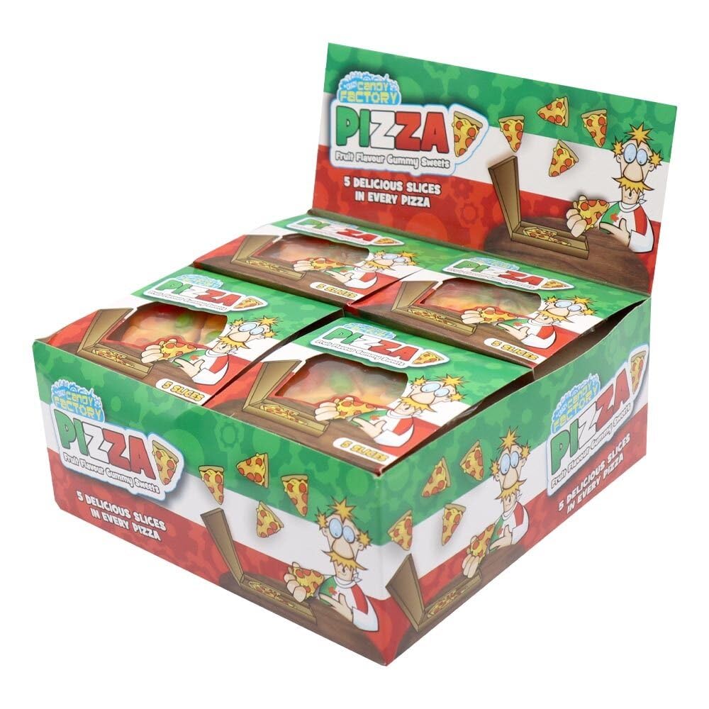Crazy Candy Factory Pizza Slices, Fruit Flavoured Gummies Inside Mini Pizza Box, 21 g (Pack of 24)
