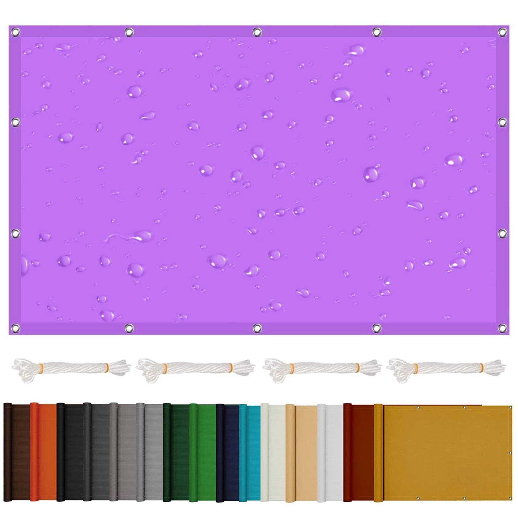 Toile solaire imperméable contre la chaleur et la pluie, voile d'ombrage 1.5 x 1.6 m