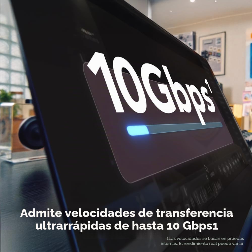 Lexar Hub portátil Profesional Go, Cuatro Puertos Tipo C, USB 3.2 Gen 2, hasta 10 Gbps, ultracompacto, Go Portable SSD, Compatible con Smartphones, PC y Mac, tabletas y iPad