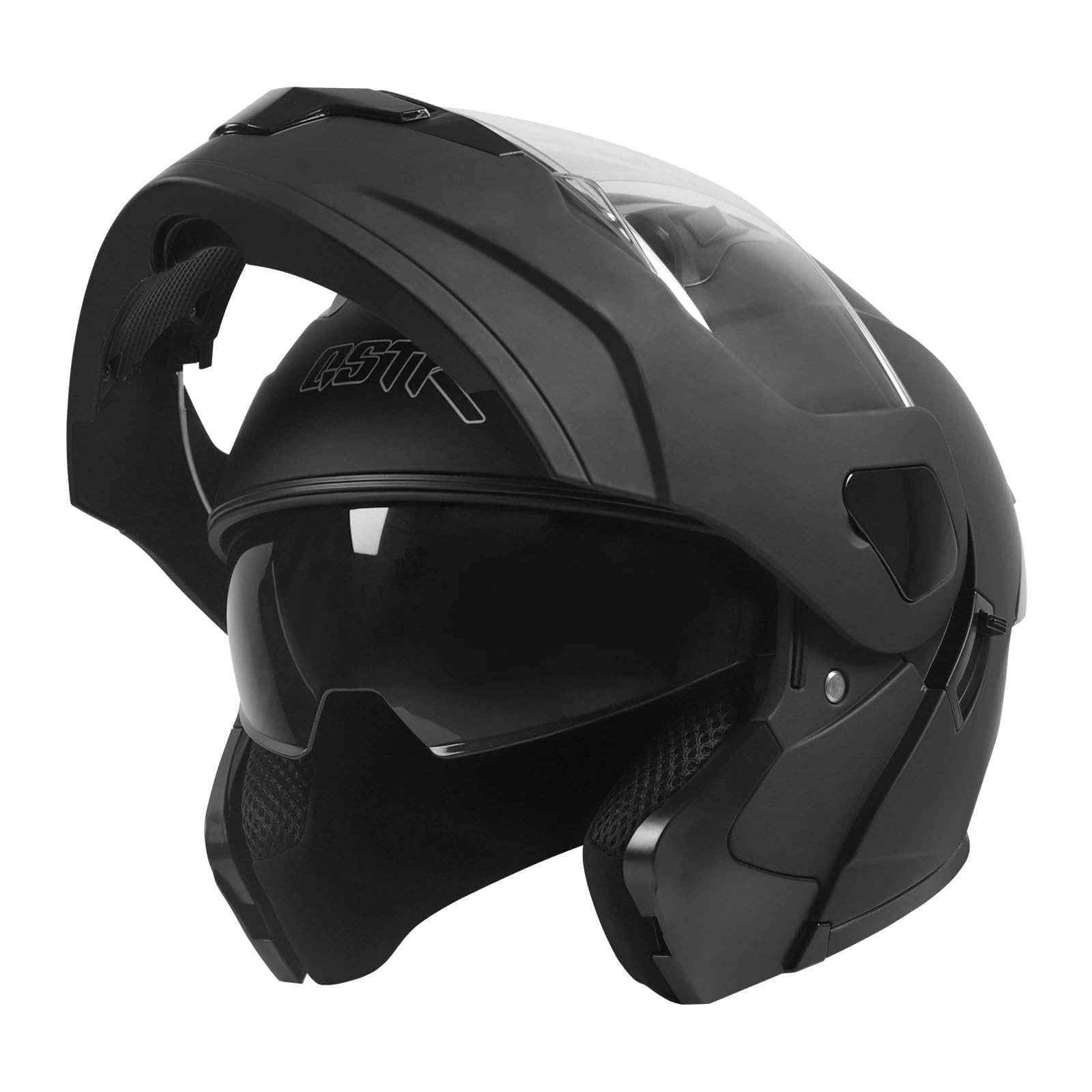 SPARK DOT Approved Modular Flip-Up Dual Visor Motorcycle Full Face Helmet for Adults Men & Women (Black, X-Large)