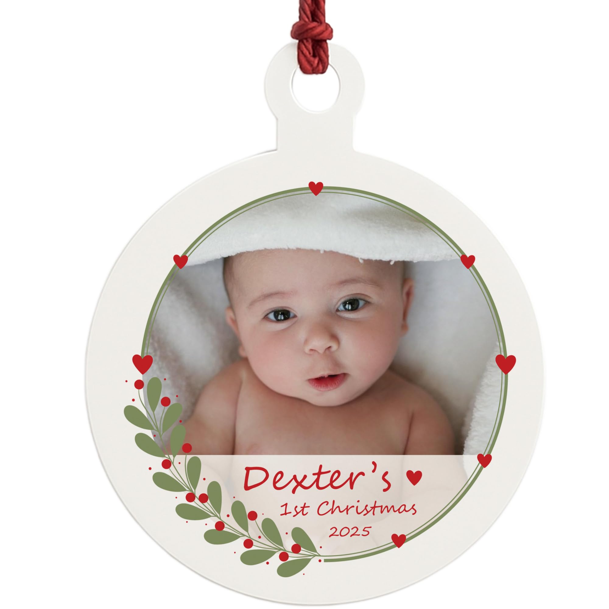 Red Ocean Personalised Babys 1st Christmas My First Christmas Bauble For Baby Girl Baby Boy Bauble Keepsake For Family New Mum Dad