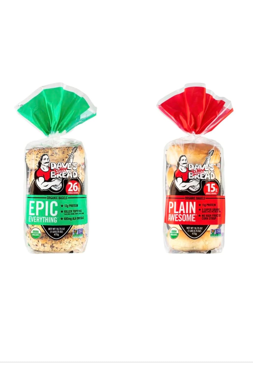 Dave's Killer Bread Everything Bagels and Plain Bagels