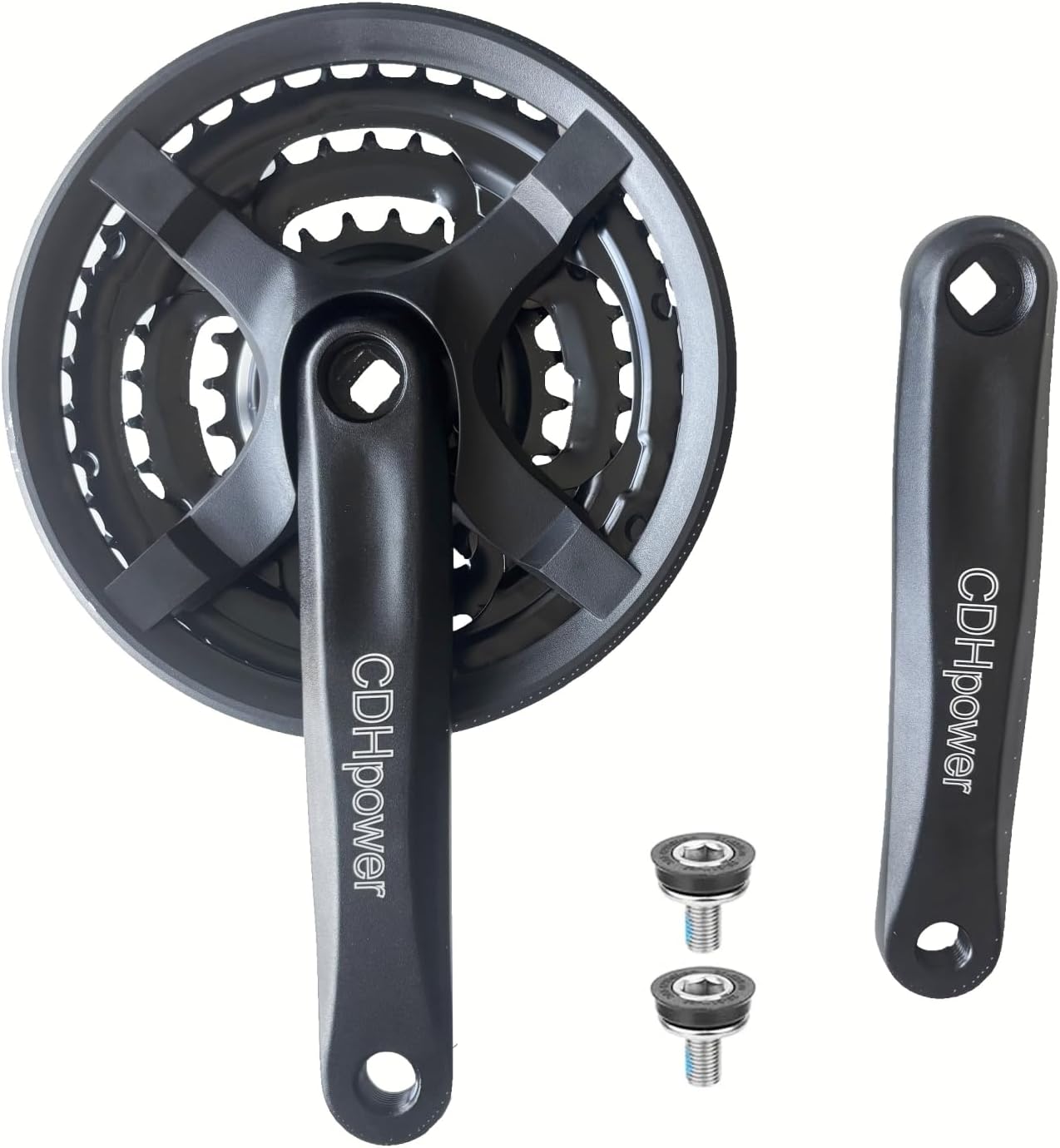 Multi Speed Bike Crankset 42-34-24T for 3x6/7/8 Speed Gears, 170mm Square Hole, Bicycle Crank Arm Set for City Bike/Electric Bike/Road Bikes/MTB/Folding Bicycle
