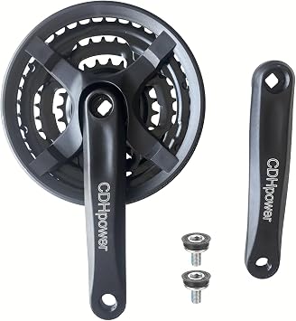 Multi Speed Bike Crankset 42-34-24T for 3x6/7/8 Speed Gears, 170mm Square Hole, Bicycle Crank Arm Set for City Bike/Electric Bike/Road Bikes/MTB/Folding Bicycle