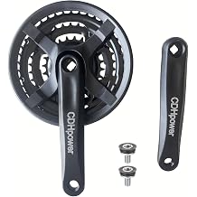 Multi Speed Bike Crankset 42-34-24T for 3x6/7/8 Speed Gears, 170mm Square Hole, Bicycle Crank Arm Set for City Bike/Electric Bike/Road Bikes/MTB/Folding Bicycle
