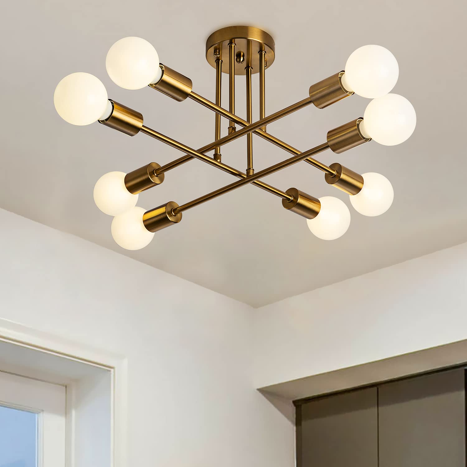Buy LIMEIJUA Mid Century Ceiling Light Modern Sputnik Chandelier 8