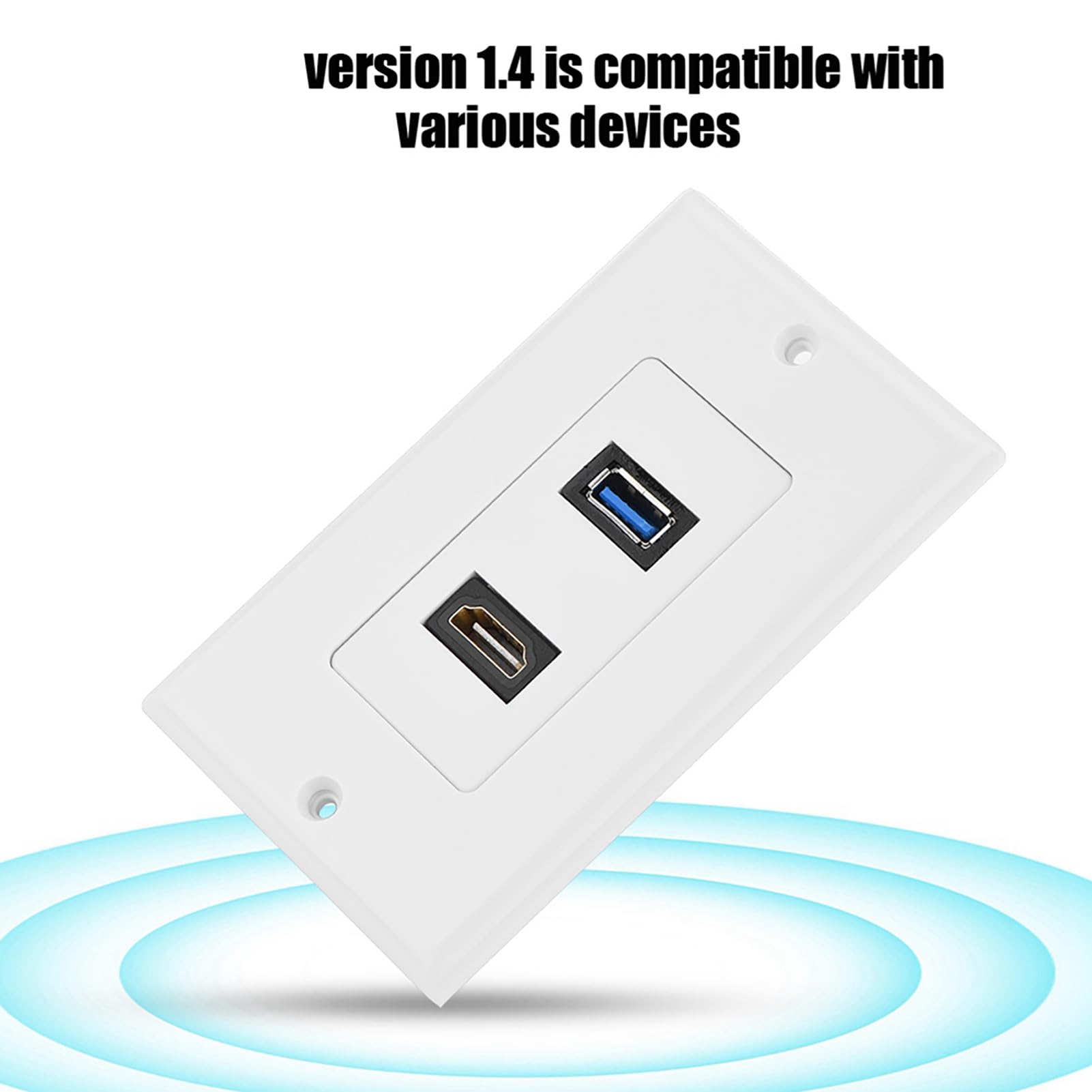 Goshyda Piastra a Parete HDMI USB 3.0 Presa Video Pannello Multimediale Integrato