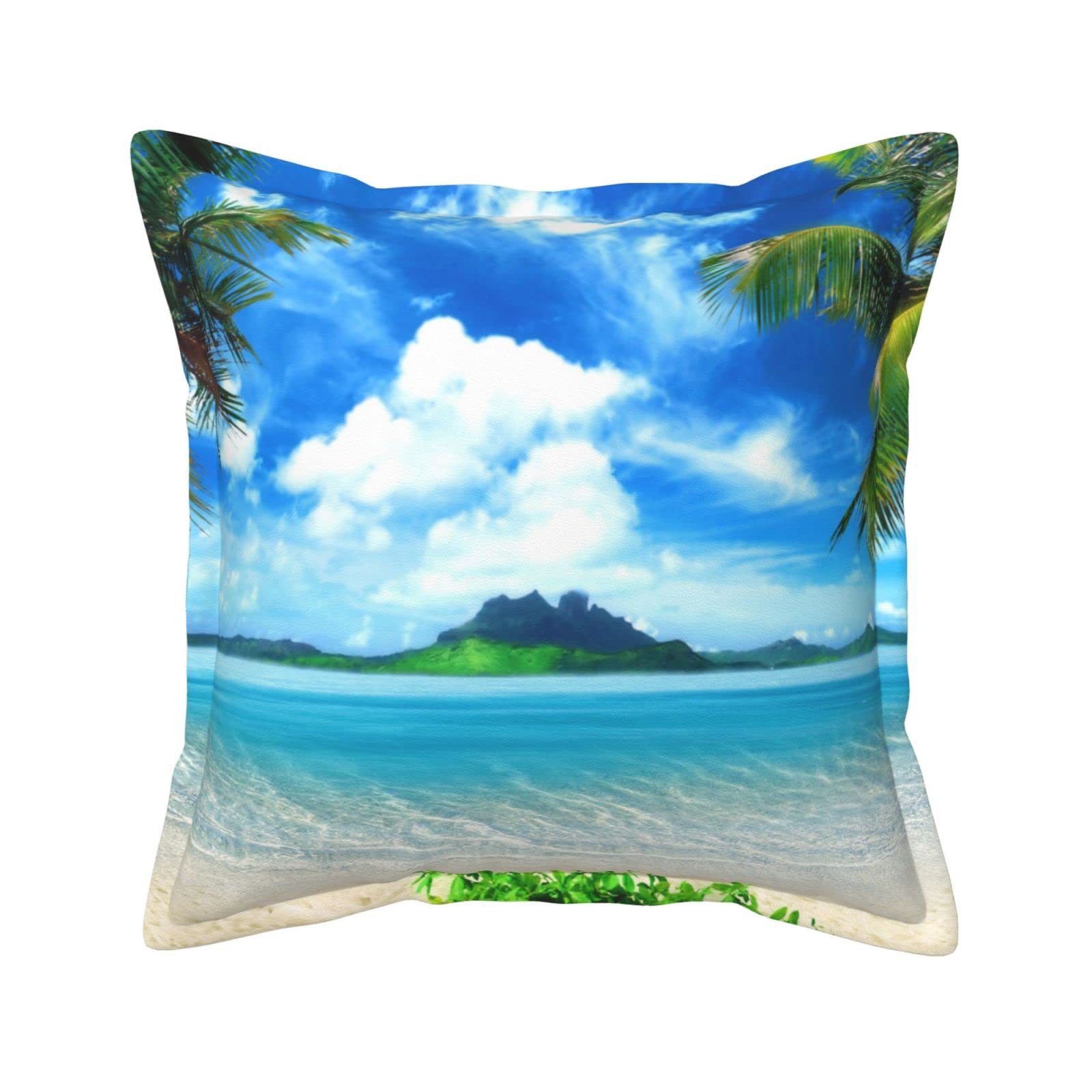 Housse de coussin similicuir imprimé The Sea anti-tache pour canapé