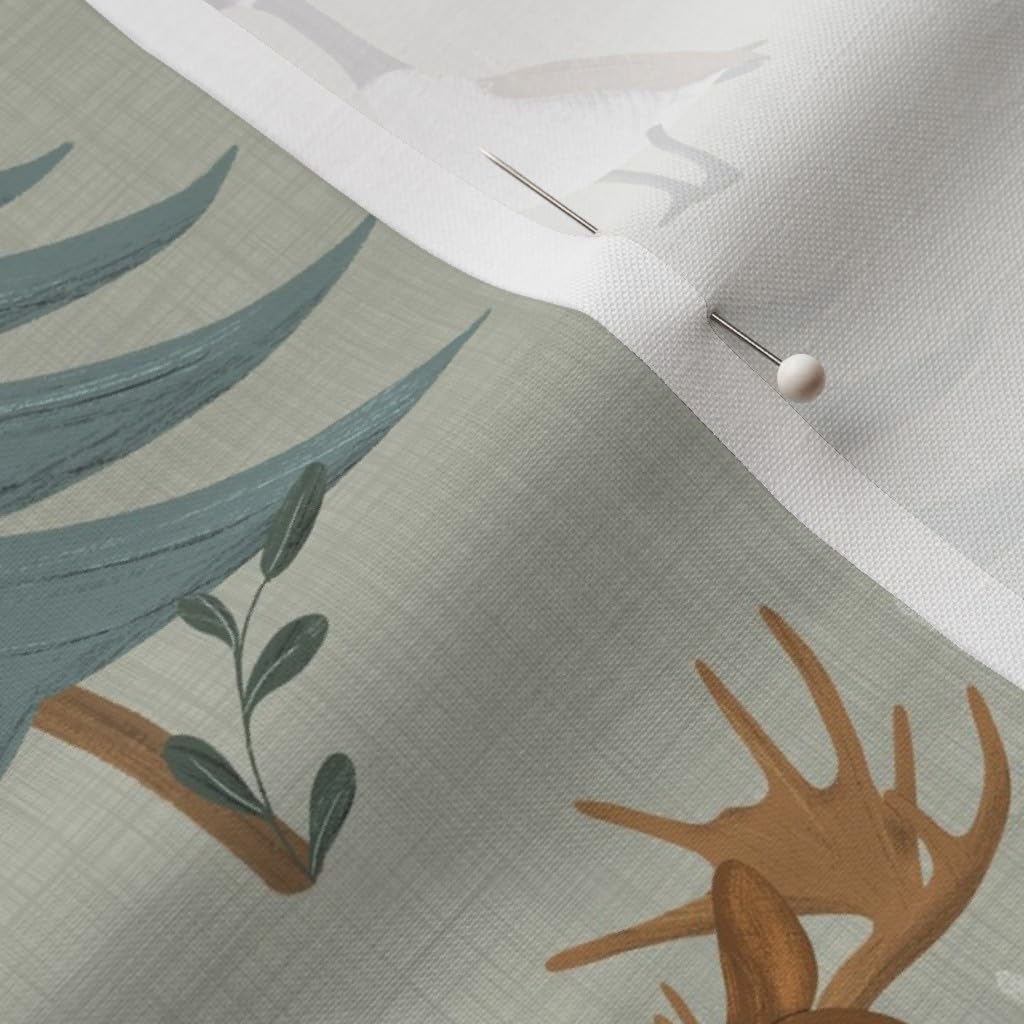 Spoonflower Fabric - Canada Forest Winter Goose Moose Salmon Wildlife Printed on Petal Signature Cotton Fabric by The Yard - Sewing Quilting Apparel Crafts Decor