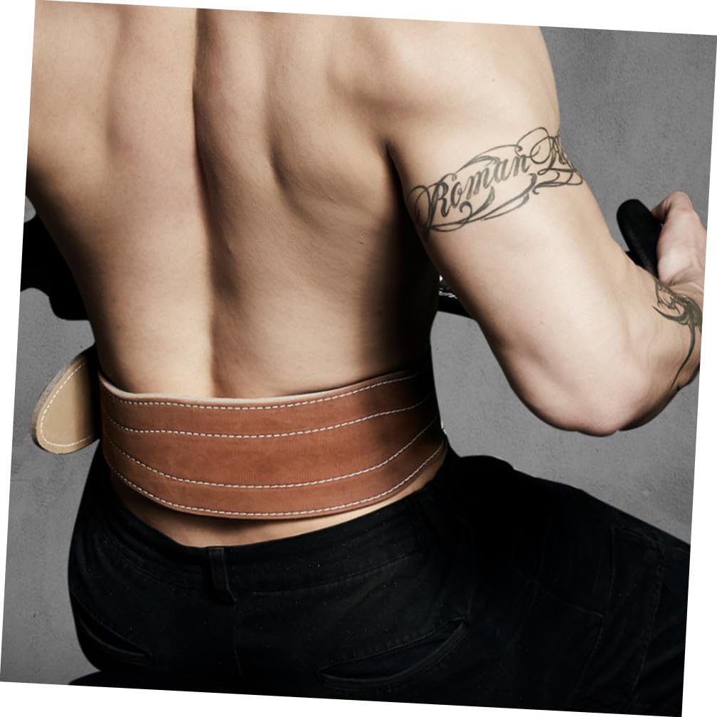 Deep Squat Fitness Waist Belt Cowhide Weightlifting Belt for Lower Back Protection
