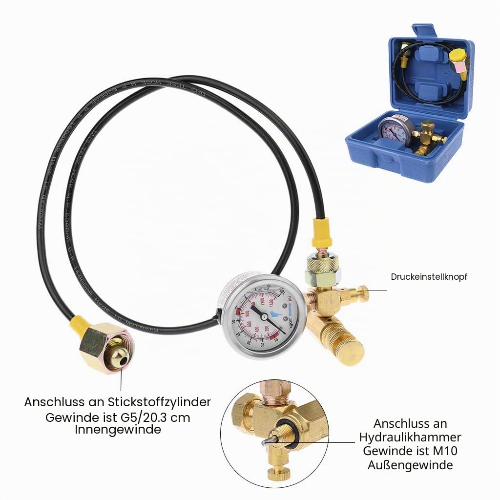 Stickstoff-Gas-Ladegerät für Soosan Furukawa Hydraulikhammer Hammer Manometer