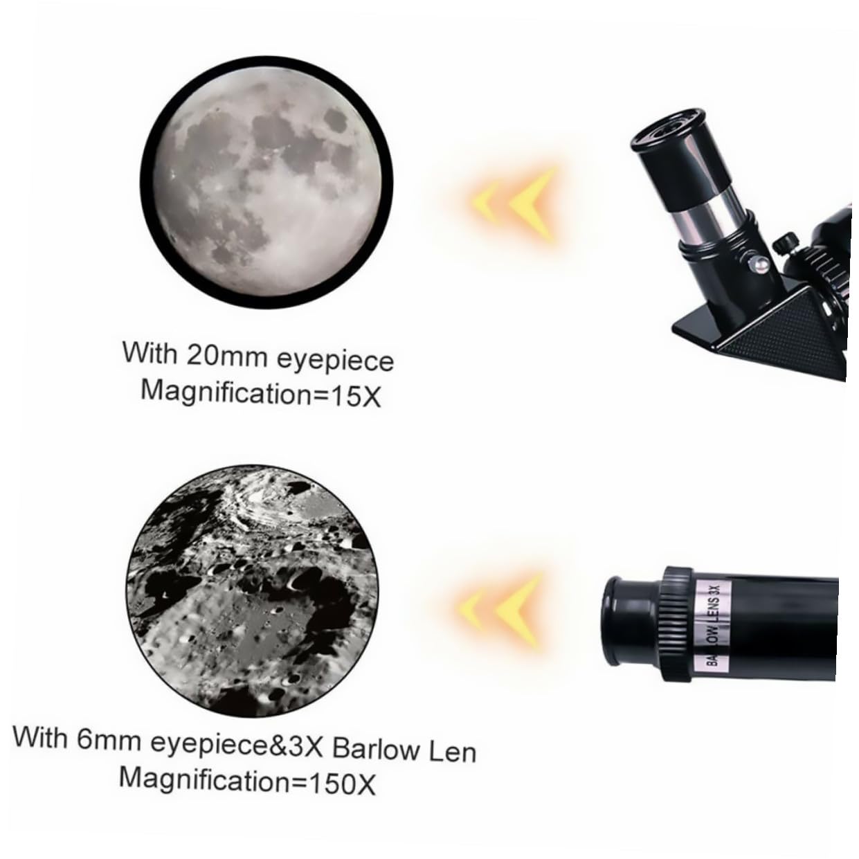 POPETPOP 1set Telescopio Astronomico con Treppiede e Adattatore per Smartphone Obiettivo Rifrattore Professionale con Lenti Fmc per Osservazione e Fotografia