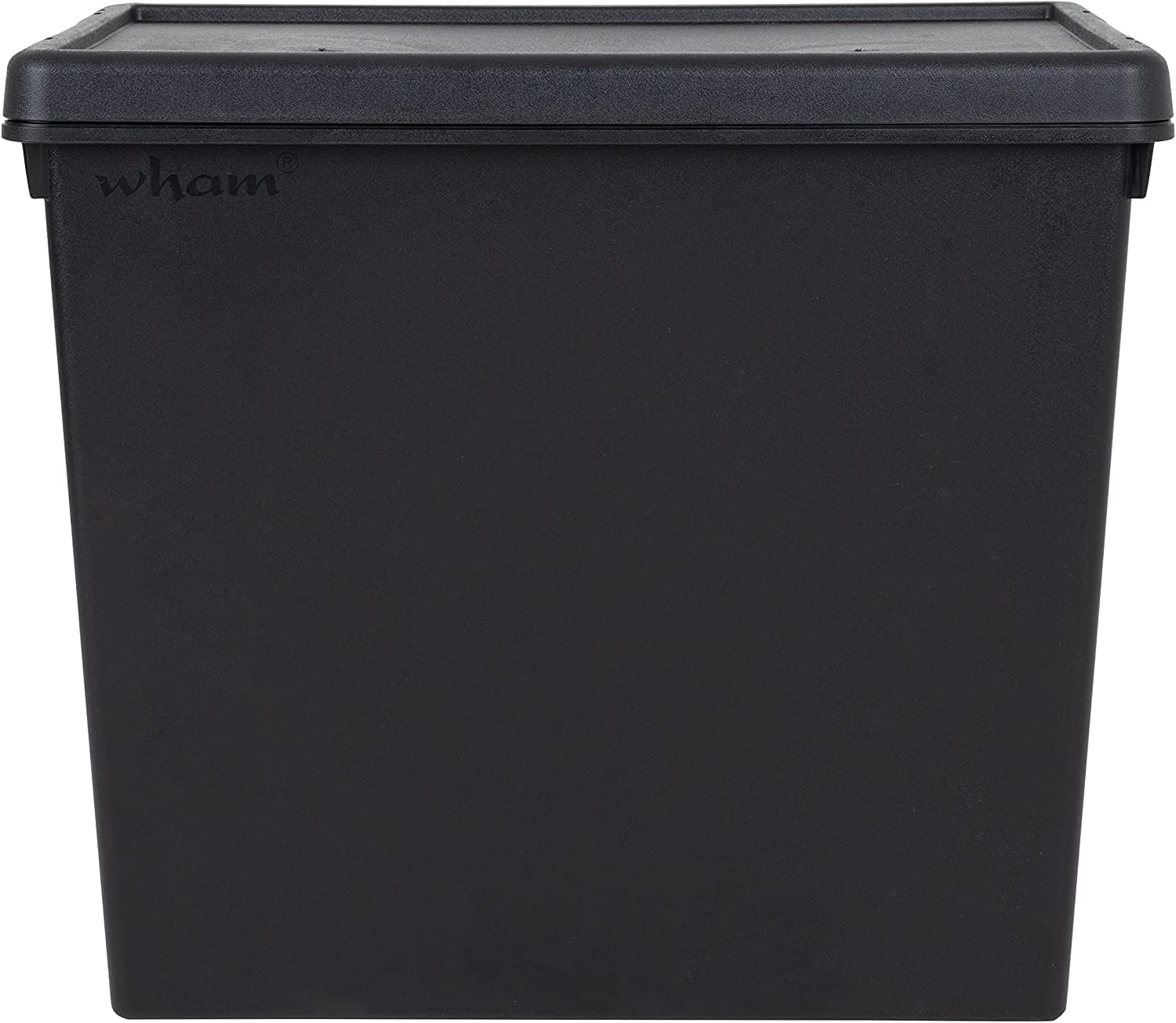 1 X 92L Extra Large Black Wham Bam 100% Recycled Plastic Containers with Air tight Snap Lid Stackable Strong Heavy Duty Storage Box Organiser Toys Shoes Storage Box for Garage Home Office
