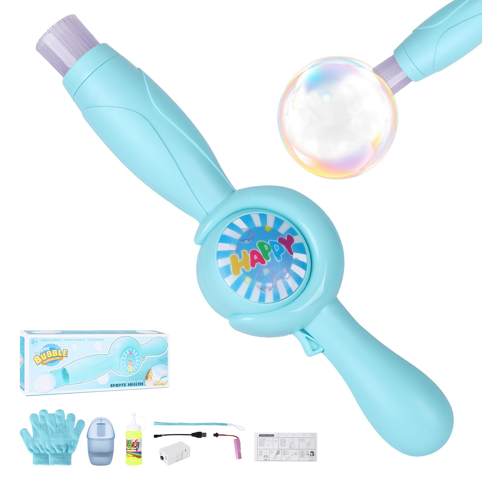 Fog Bubble Machine, Rechargeable Automatic Electric Smoke Bubble Machine, Magic Smoke Bubble Maker, Colorful Lights & Music, Bubble Fog Game for Parties, Beaches, Summer (Blue)-image-24