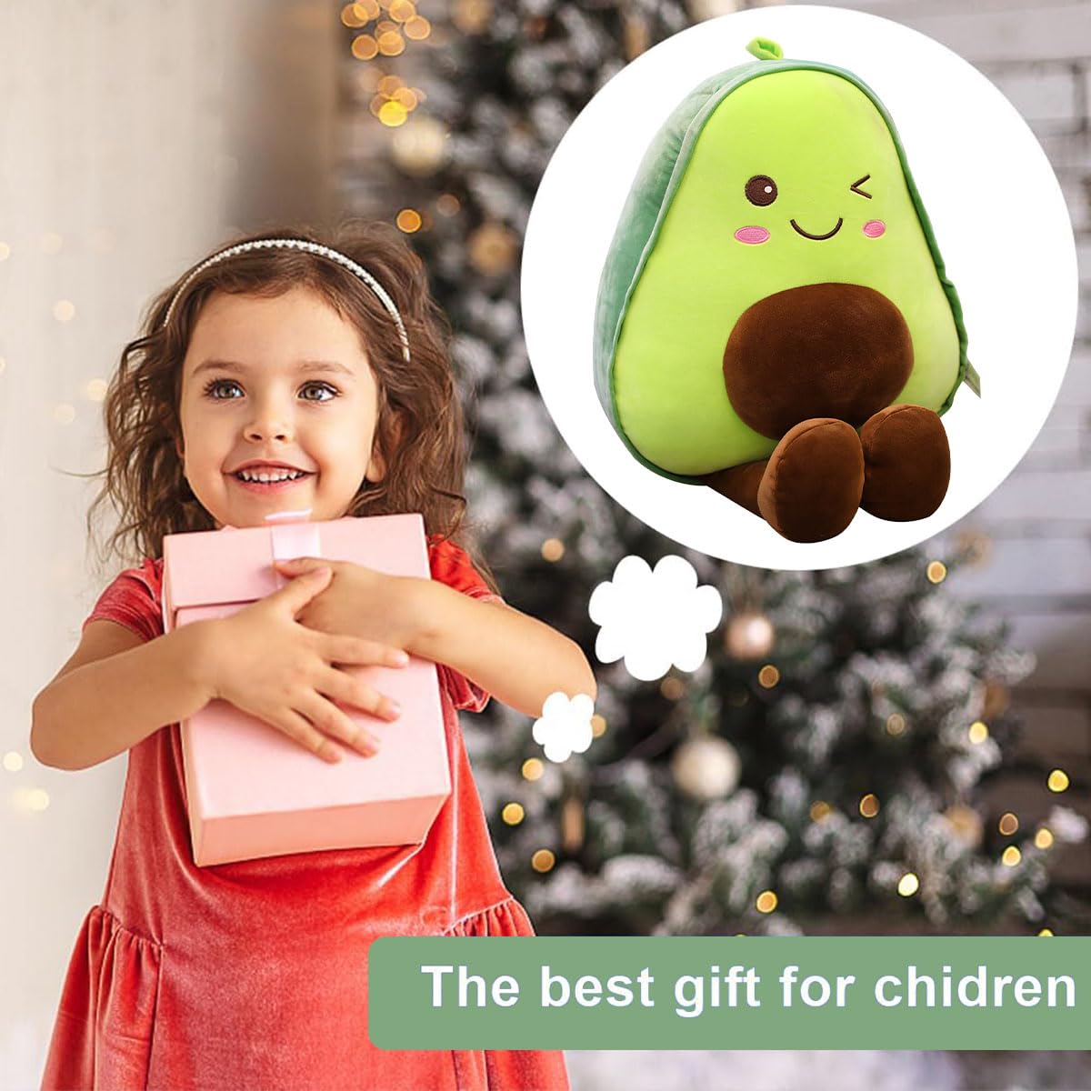 LGWJHCY Avocado Doll, Avocado Throw Pillow Plush Toy, Kawaii Fruit Plushie, Cute Avocado Plush Toy Doll - Image 4