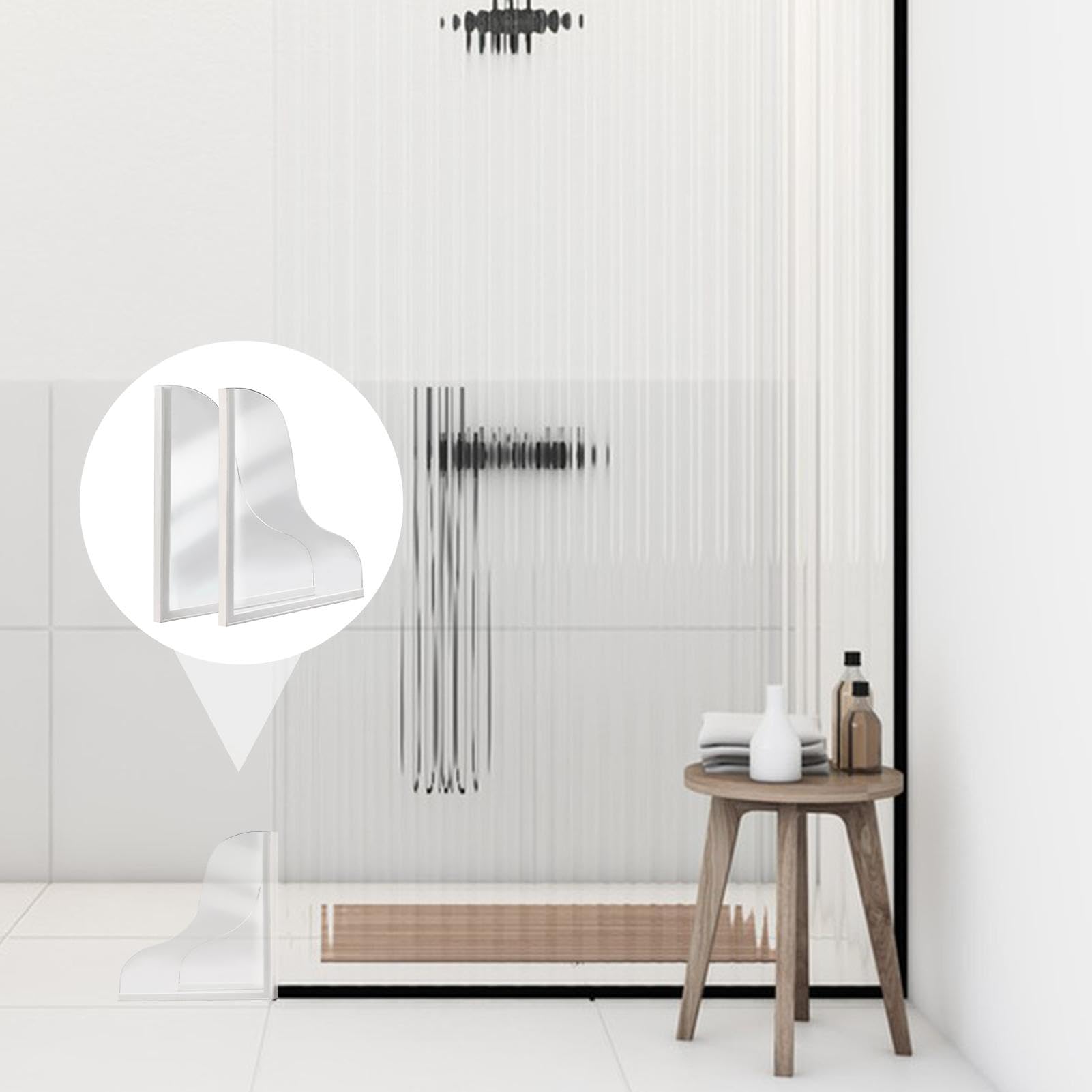 Protector De Salpicaduras Para Ducha Y Bañera - 2 Piezas Transparentes Autoadhesivas