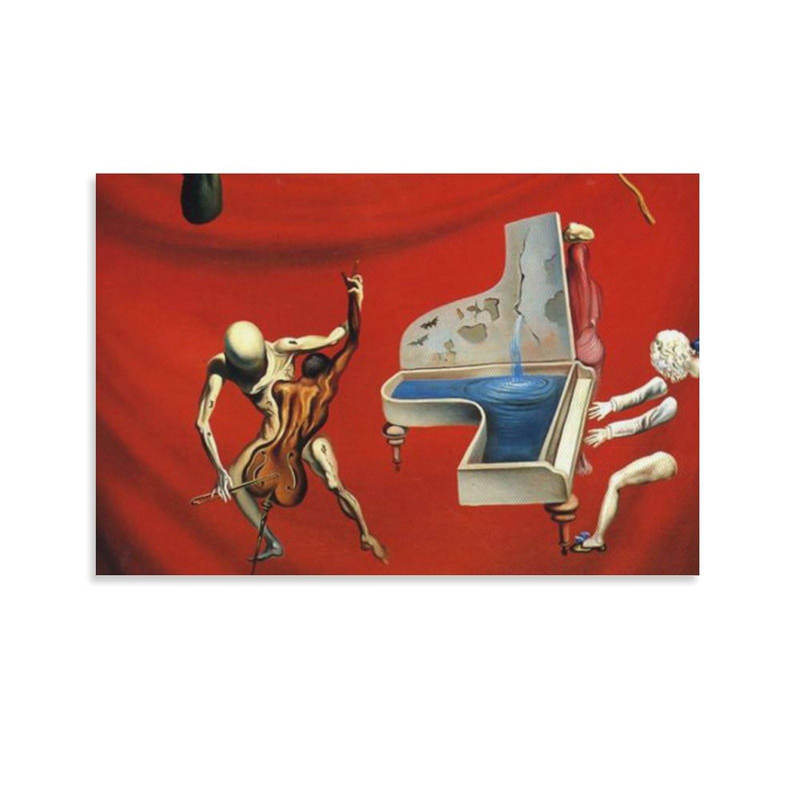 WXLPCGO Salvador-Dali-Music-The-Red-Orchestra Gifts Canvas Painting Poster Wall Art Decorative Picture Prints Modern Decor Framed-unframed 12x18inch(30x45cm)