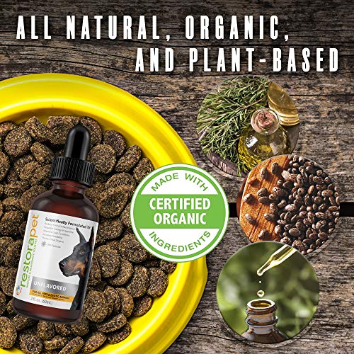 RestoraPet Organic Bacon Flavor Pet Supplement for Dogs, Cats & Horses | Healthy & Safe Antioxidant Liquid Drops | Anti-Inflammatory Multi-Vitamin | Increases Mobility, Energy & Reduces Joint Pain - Thumbnail 7