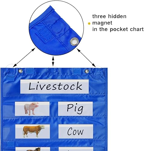 Miniatura 3 de Mewise Cuadrado magnético de bolsillo, mini gráfico de bolsillo para aula/escuela en casa, hora circular, horario diario, actividades, juego de 4