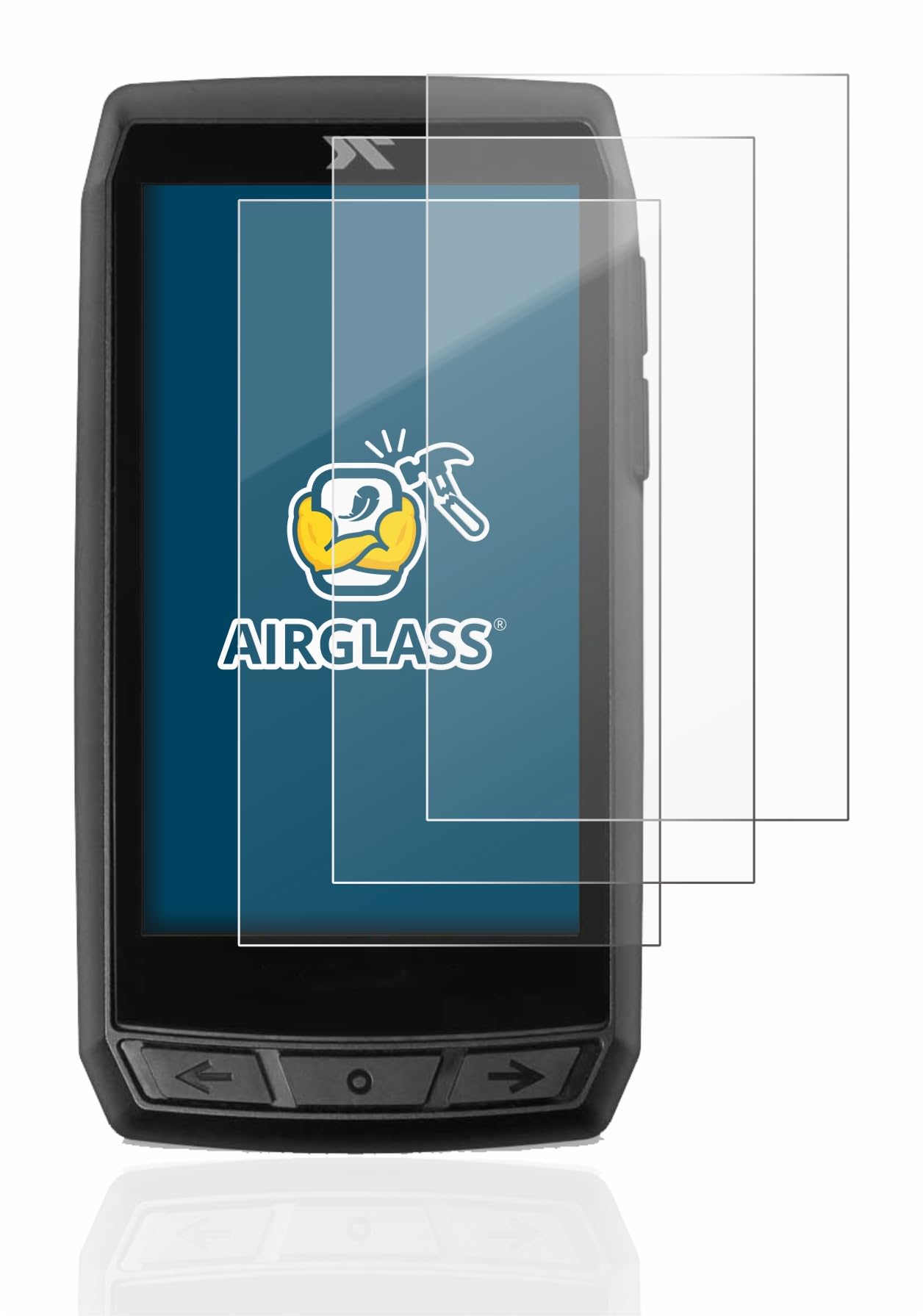 Glass Screen Protector Film compatible with CicloSport Navic 400 (3 Pack) - Glass-Foil 9H Protection [Scratch Resistant, High Clarity]