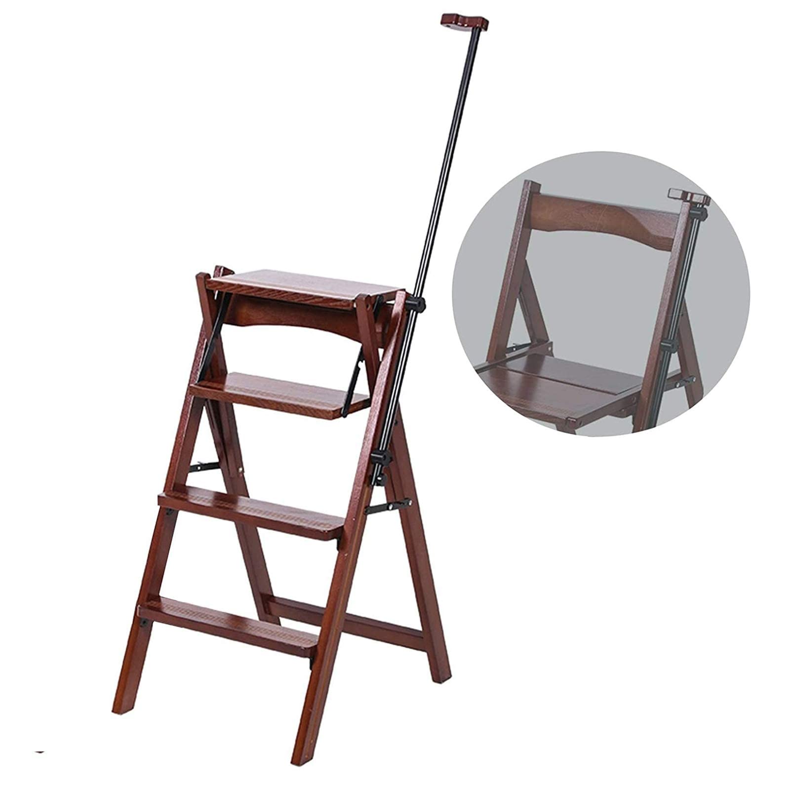Échelle pliante à marches bois massif chaise échelle intérieure 4 marches tabouret