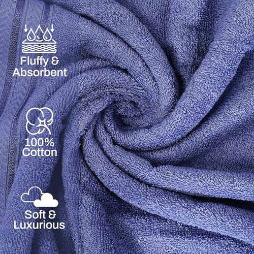 Image of Layers 100% Cotton Gym Towel | 380 GSM Quick Dry & Super Absorbent | Soft, Fade Resistant & Long Lasting | Gym, Yoga, Sports, Travel & Pool | 1 Piece for Men & Women | 50 x 100 cm - Purple