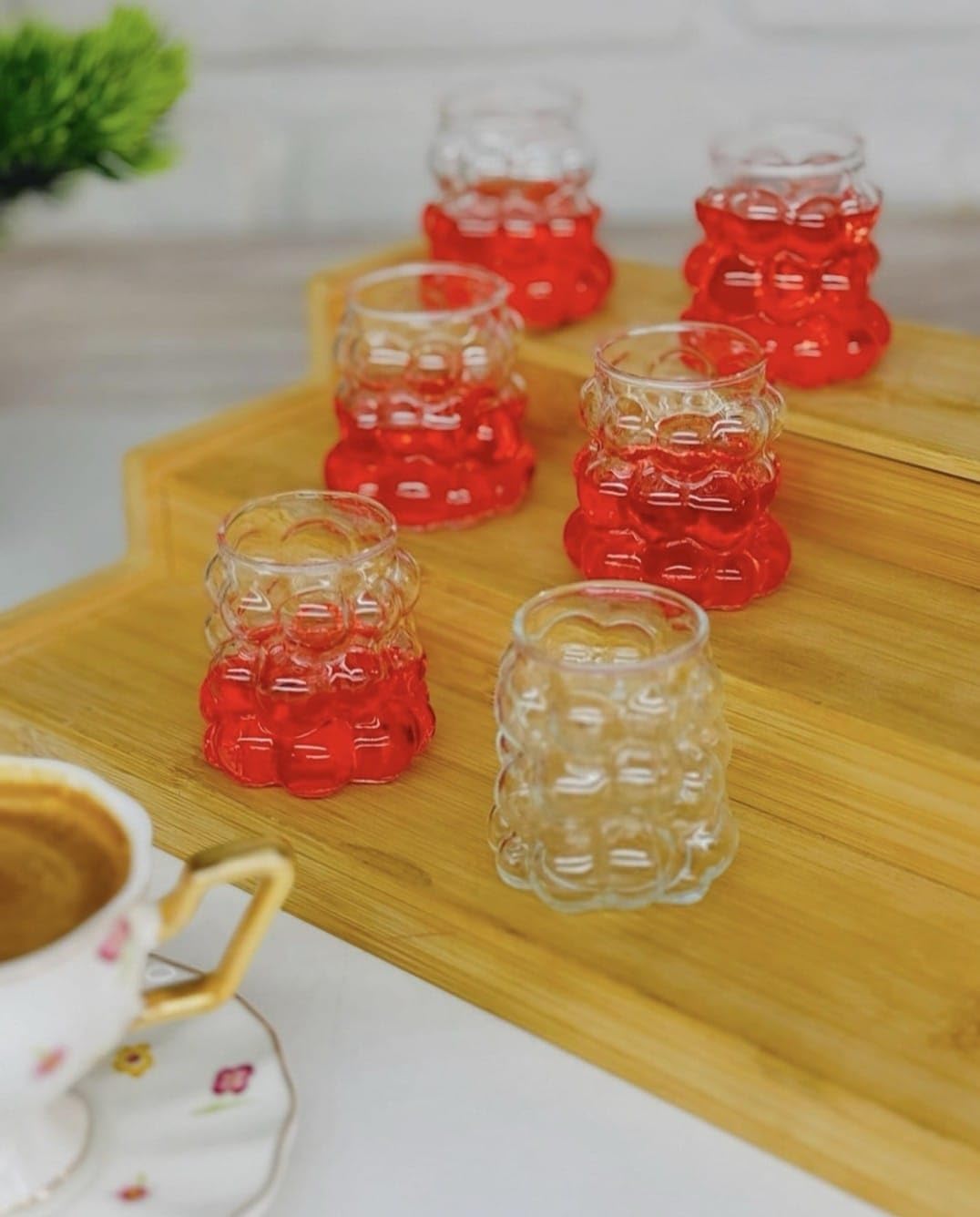 Orret Home 75 ml 6'lı Üzüm Bardak Seti, Bubble Bardak, Bulut Bardak, Kahve Yanı Sunum Bardağı, Zarif ve Şık Tasarım, İçecek Sunumları İçin İdeal