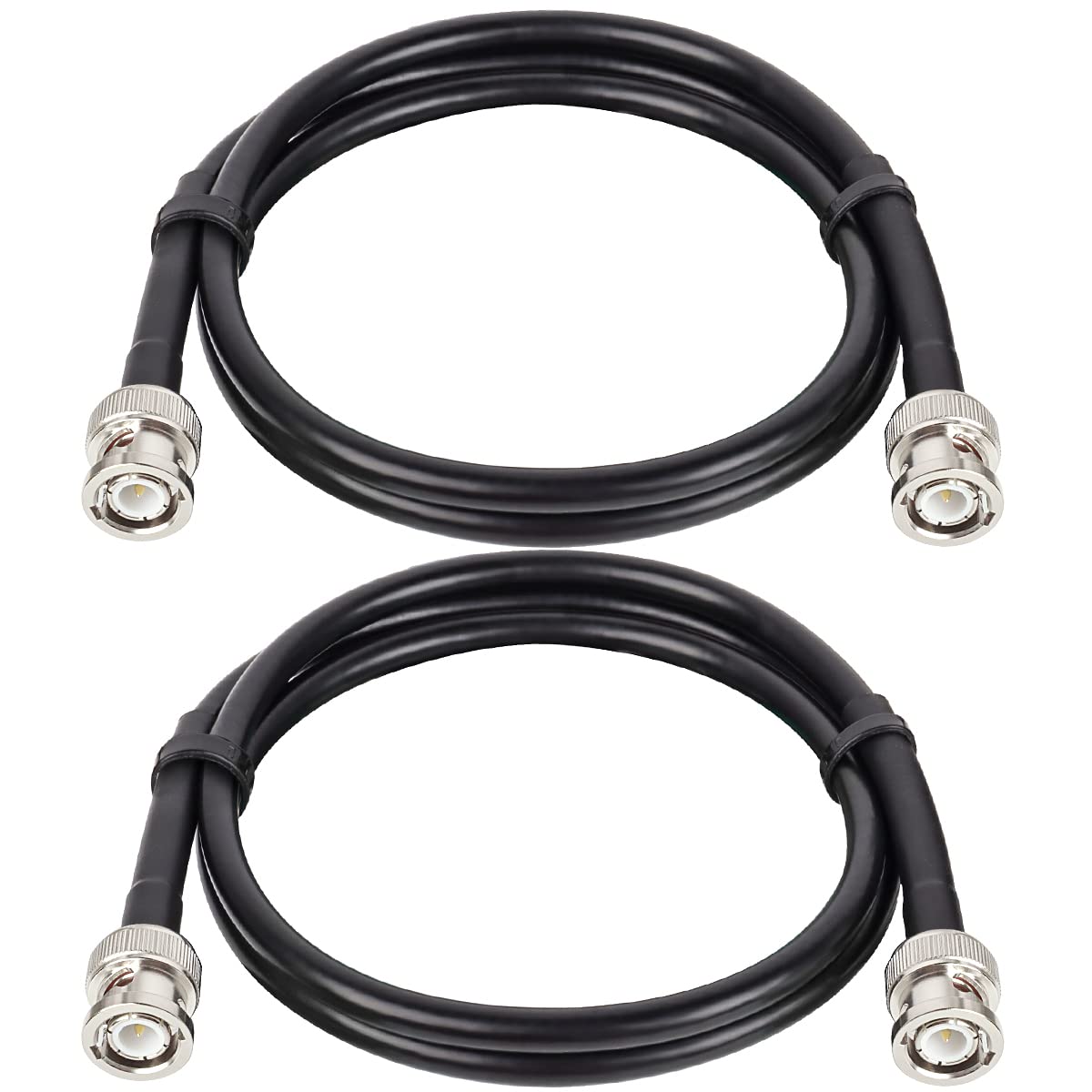 BNC Cable 3ft,2 Pack Low Loss KMR240 BNC Male to Male Coax Cable 50 Ohm for for Ham Radio, Network Analyzer, Modem, Oscilloscope, Signal Generator, Attenuator