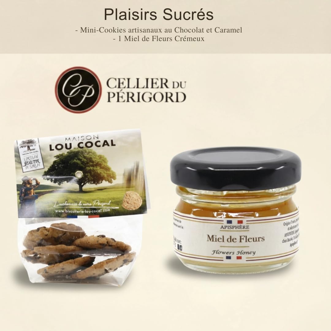 Cellier du Périgord Coffret Haute Gastronomie 2025 : pâté foie de canard 20%, terrine poivre vert, toastinade cèpes, vin blanc moelleux Bergerac AOP 37,5 cl