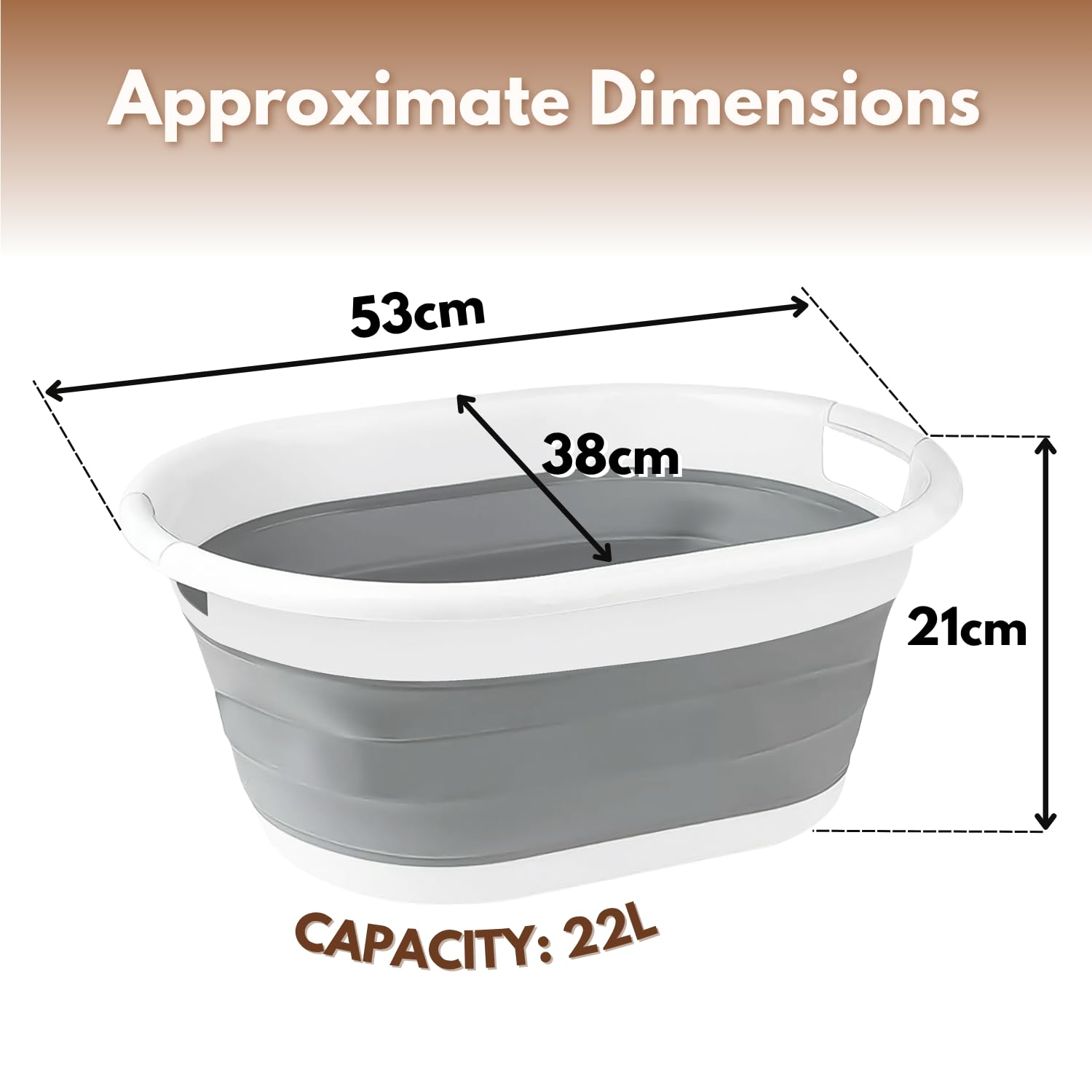 Garden Mile® Seau à Linge Pliable Pour Extérieur, Camping, Jardin, Voyage ( Panier à Linge Pliable De 22 L