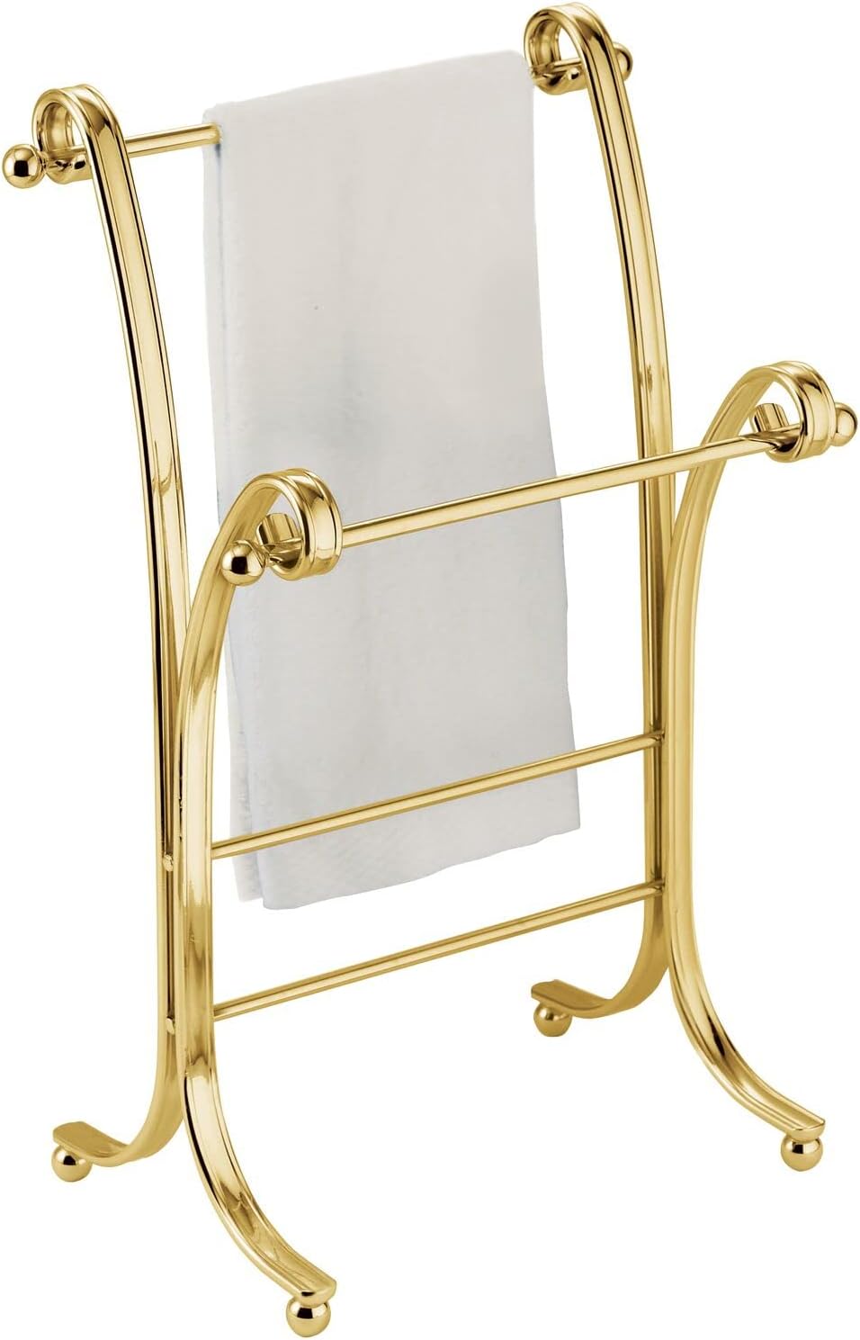 mDesign Steel Countertop Hand Towel Holder 2Tier Freestanding Small