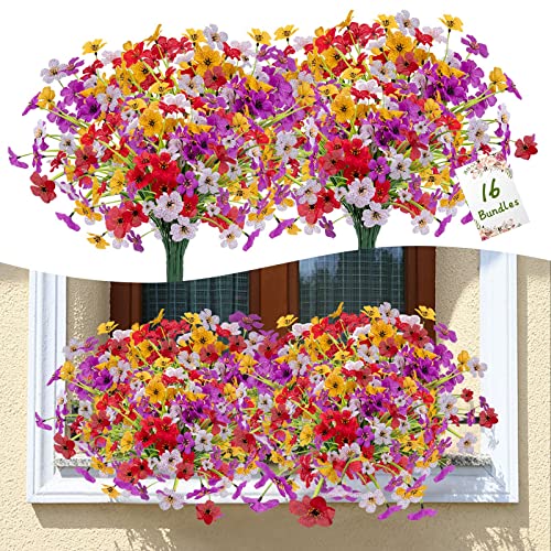 SMALUCK Artificial Violet Flowers Outdoor