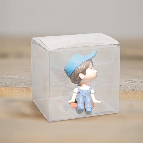 Miniatura 6 de SEUNMUK 50 cajas de regalo de plástico transparente de 4.7 x 4.7 x 4.7 pulgadas, cajas transparentes para regalos, caja de regalo transparente para